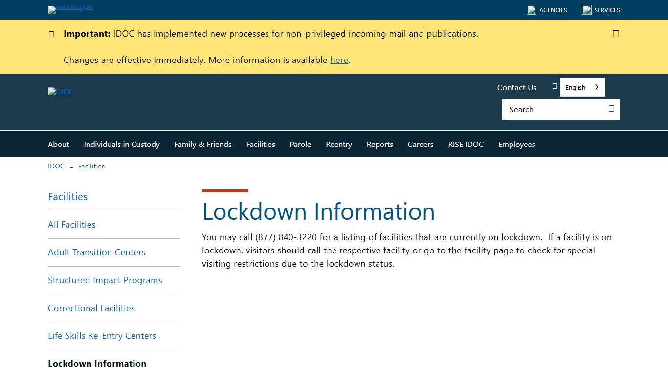 Lockdown Information